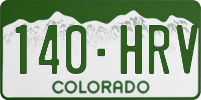 CO license plate 140HRV