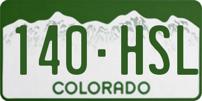 CO license plate 140HSL