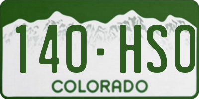 CO license plate 140HSO