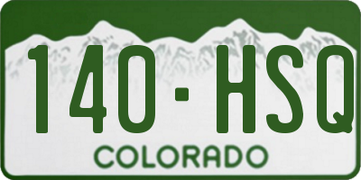 CO license plate 140HSQ
