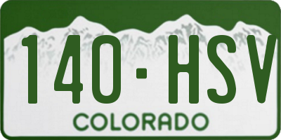 CO license plate 140HSV