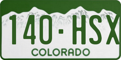 CO license plate 140HSX