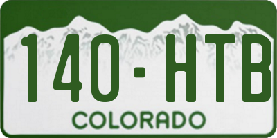 CO license plate 140HTB
