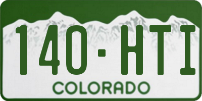 CO license plate 140HTI