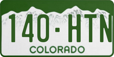 CO license plate 140HTN
