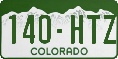 CO license plate 140HTZ