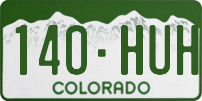 CO license plate 140HUH