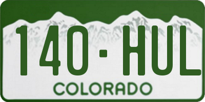 CO license plate 140HUL