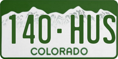 CO license plate 140HUS