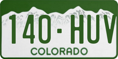 CO license plate 140HUV