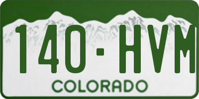 CO license plate 140HVM