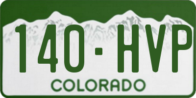 CO license plate 140HVP
