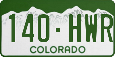 CO license plate 140HWR