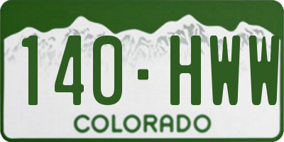 CO license plate 140HWW