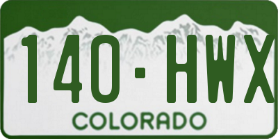 CO license plate 140HWX