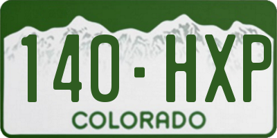 CO license plate 140HXP