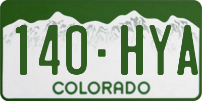 CO license plate 140HYA