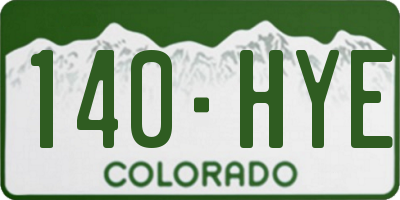 CO license plate 140HYE