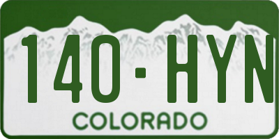 CO license plate 140HYN