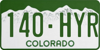 CO license plate 140HYR