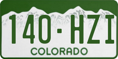 CO license plate 140HZI