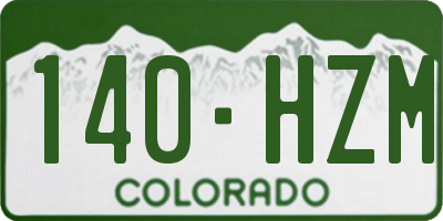 CO license plate 140HZM