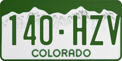 CO license plate 140HZV