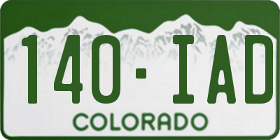 CO license plate 140IAD
