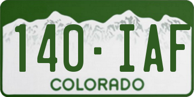 CO license plate 140IAF