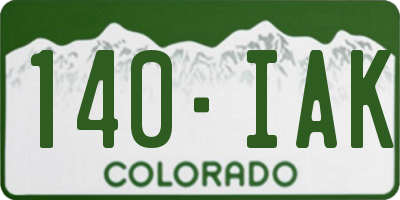 CO license plate 140IAK