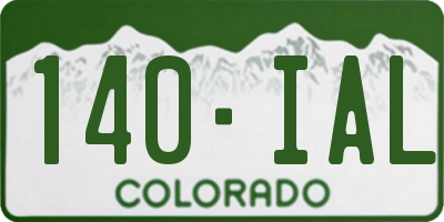 CO license plate 140IAL