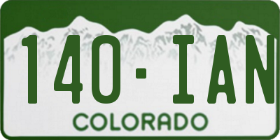 CO license plate 140IAN