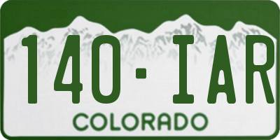 CO license plate 140IAR