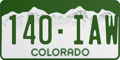 CO license plate 140IAW