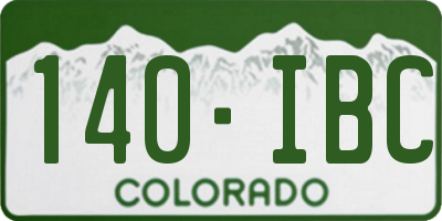 CO license plate 140IBC
