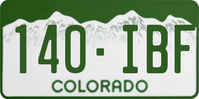 CO license plate 140IBF