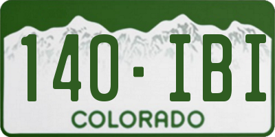 CO license plate 140IBI