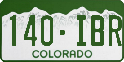 CO license plate 140IBR