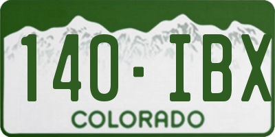 CO license plate 140IBX