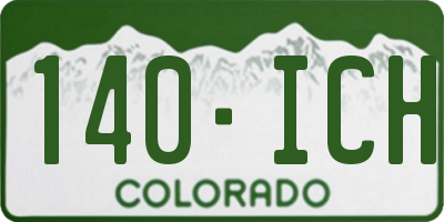 CO license plate 140ICH