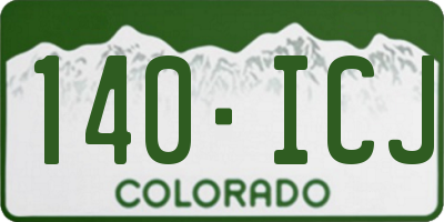 CO license plate 140ICJ