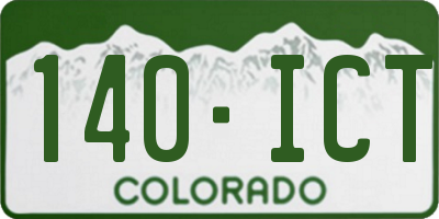 CO license plate 140ICT