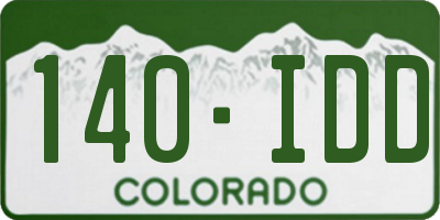 CO license plate 140IDD
