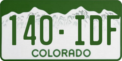 CO license plate 140IDF