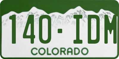CO license plate 140IDM
