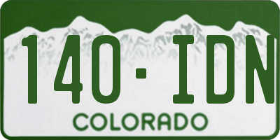CO license plate 140IDN