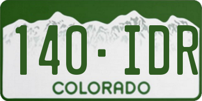 CO license plate 140IDR