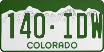 CO license plate 140IDW