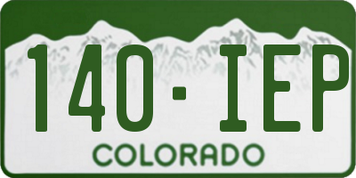 CO license plate 140IEP