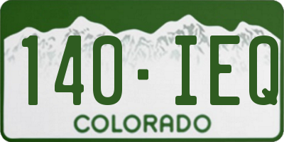 CO license plate 140IEQ